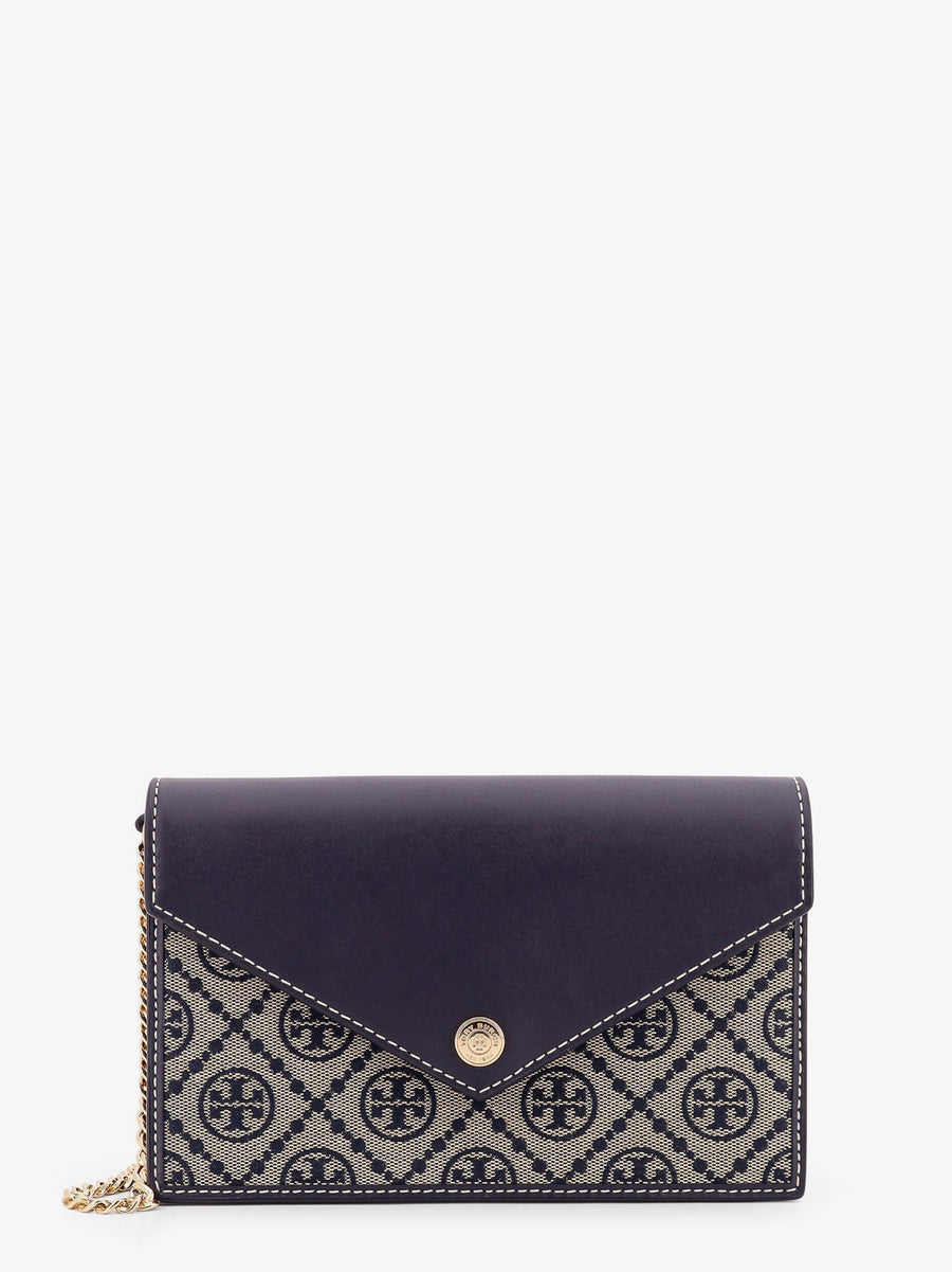 Shoulder Bag T-Monogram Envelope Wallet Blue Cotton Polyester/ Leather