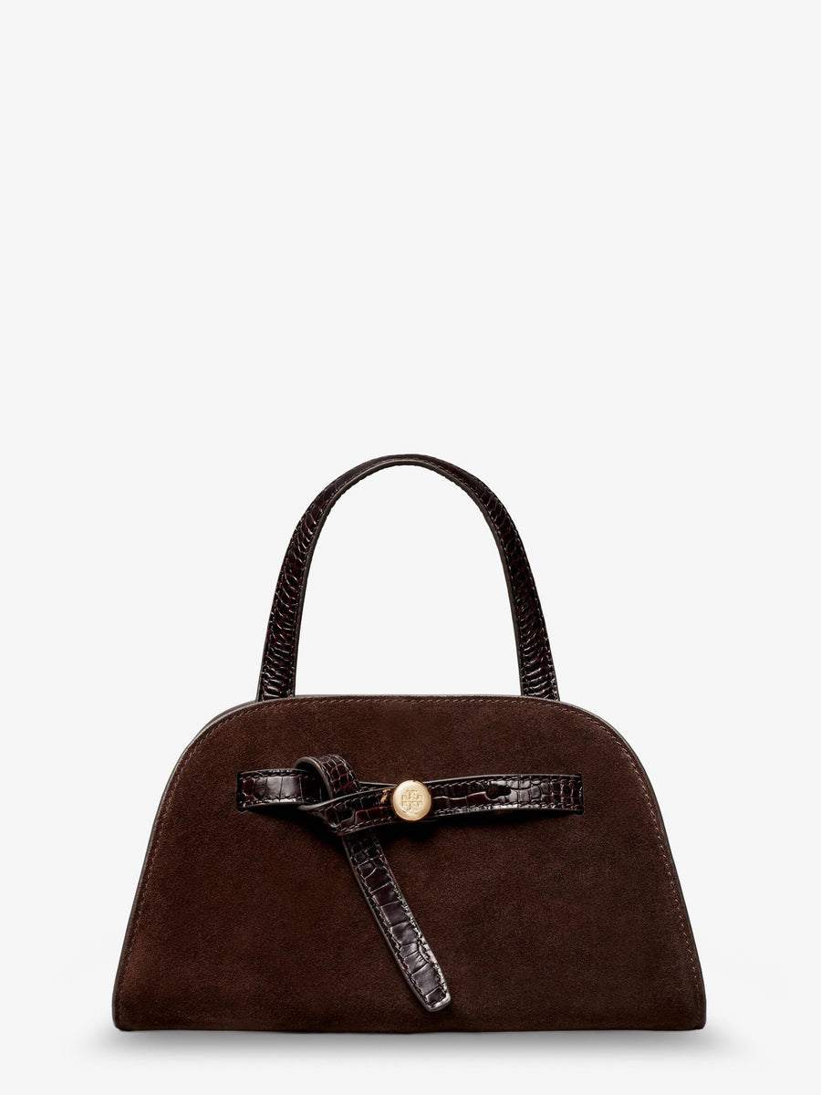 Suede Satchel Bag Romy Brown Shoulder
