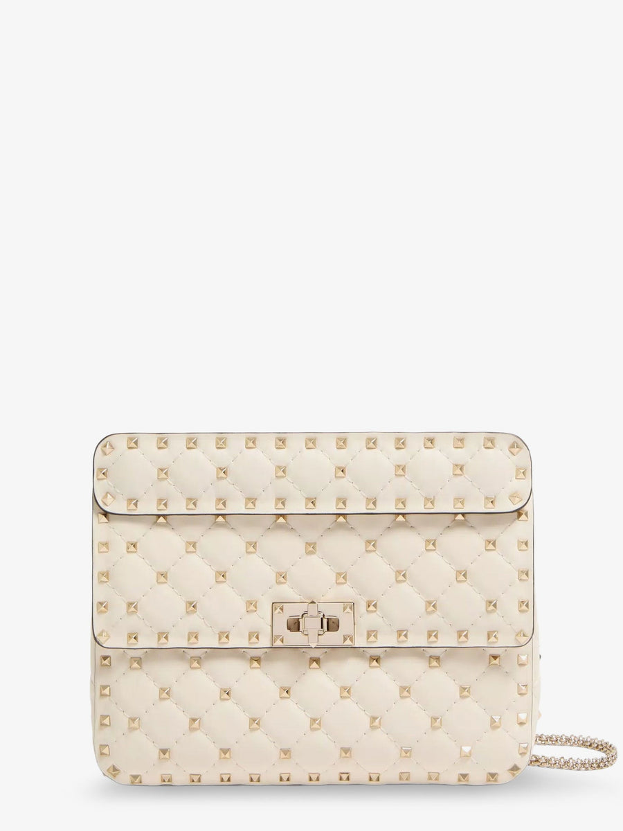 Crossbody Bag Rockstud Spike White Leather Shoulder