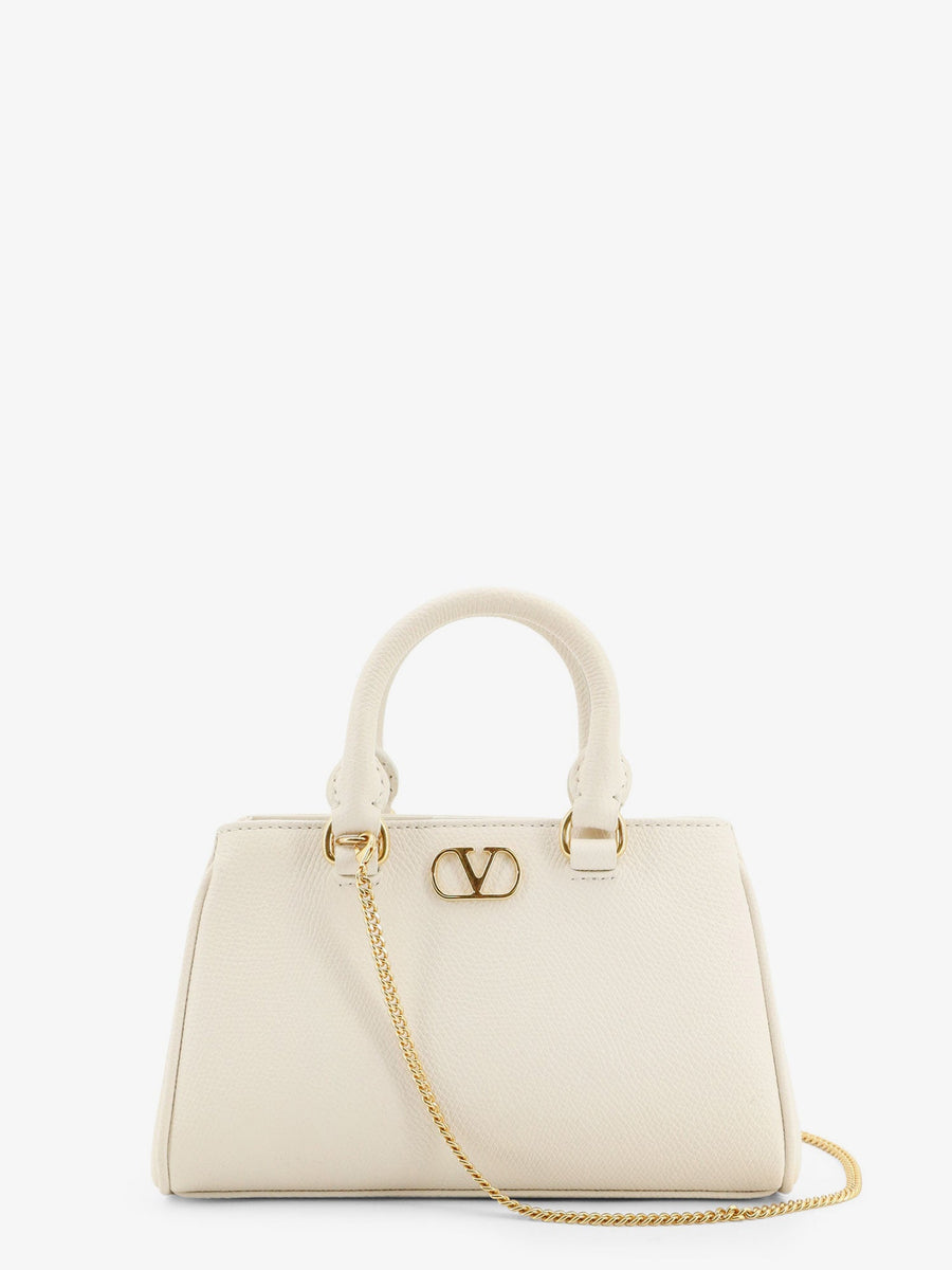 Mini Leather Handbag Vlogo Signature White Handbags