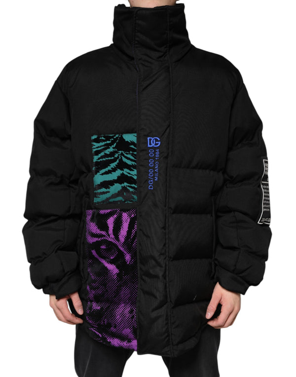 Dolce & Gabbana 84% Nylon 13% Cotton; Lining 100% Nylon puffer jacket in black