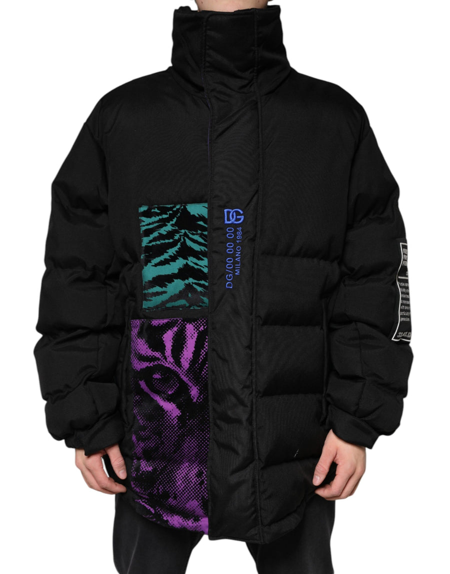Dolce & Gabbana 84% Nylon 13% Cotton; Lining 100% Nylon puffer jacket in black
