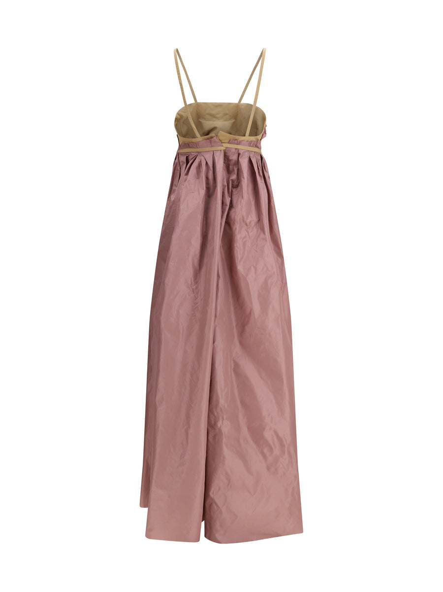 Taffeta Maxi Dress Pink Silk