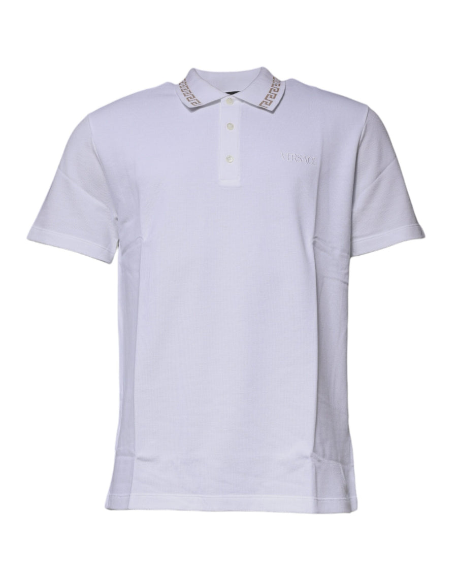 Versace 80% Viscose 20% Polyester polo in white