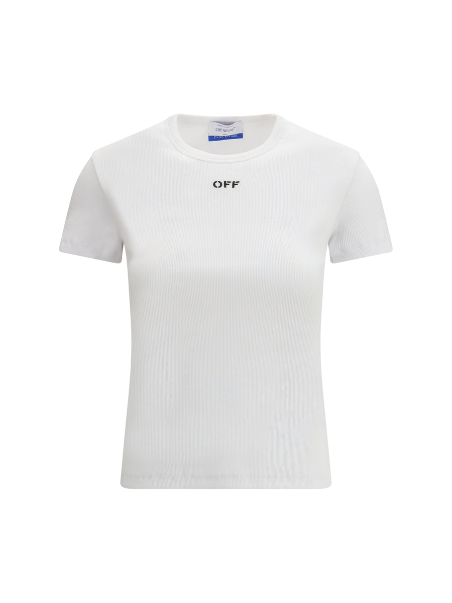 T-Shirt Off Stamp Rib White-Black White/black Cotton T-shirts & Jerseys