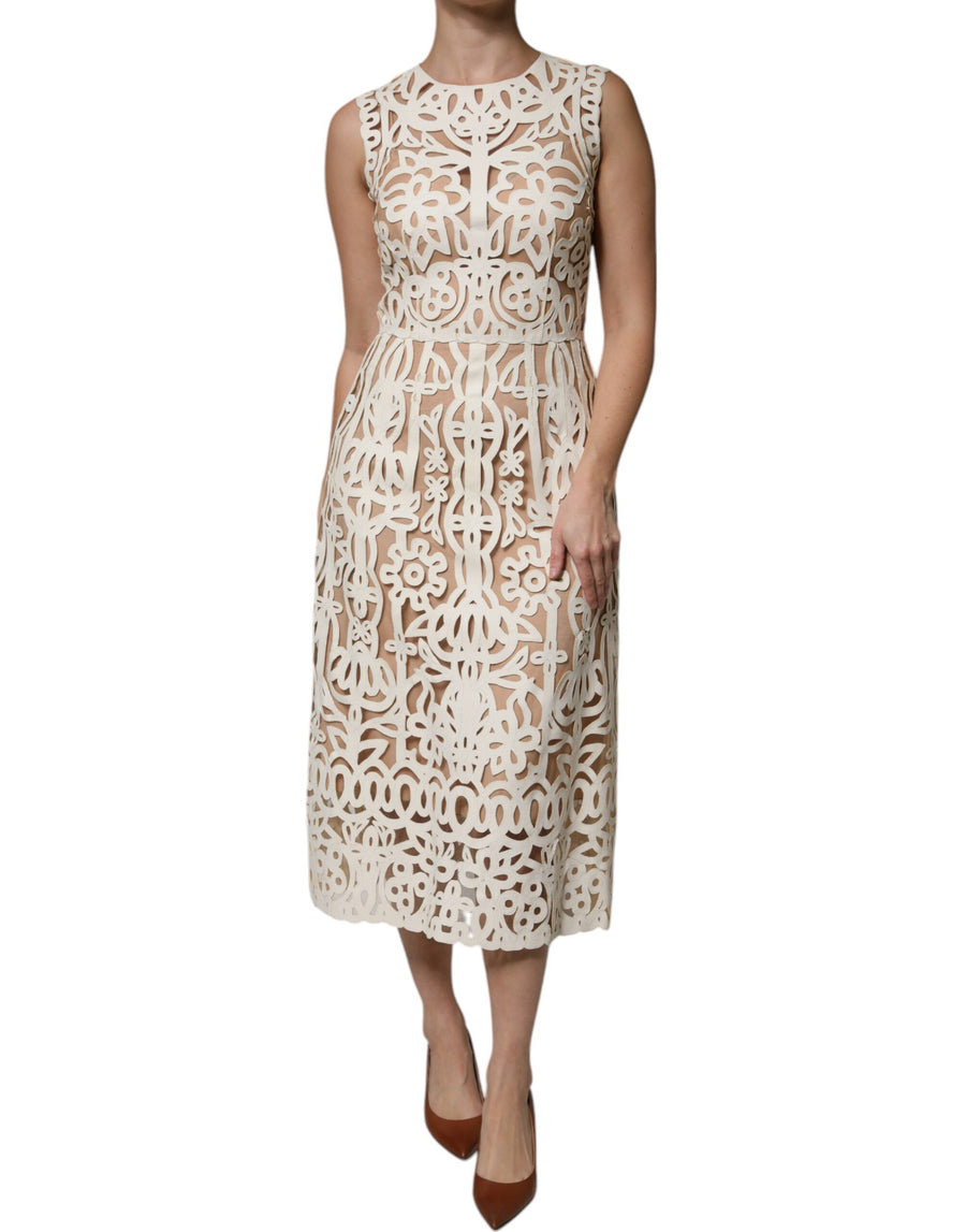 Dolce & Gabbana 50% Lamb Leather dress in white
