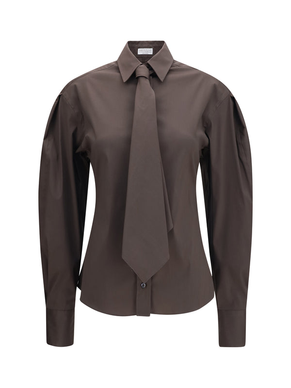 Brunello Cucinelli 72% Cotton shirt in brown