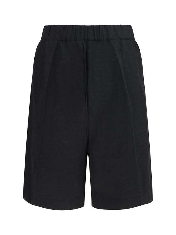 Laneus 80% Viscose; 20% Linen bermuda shorts in black