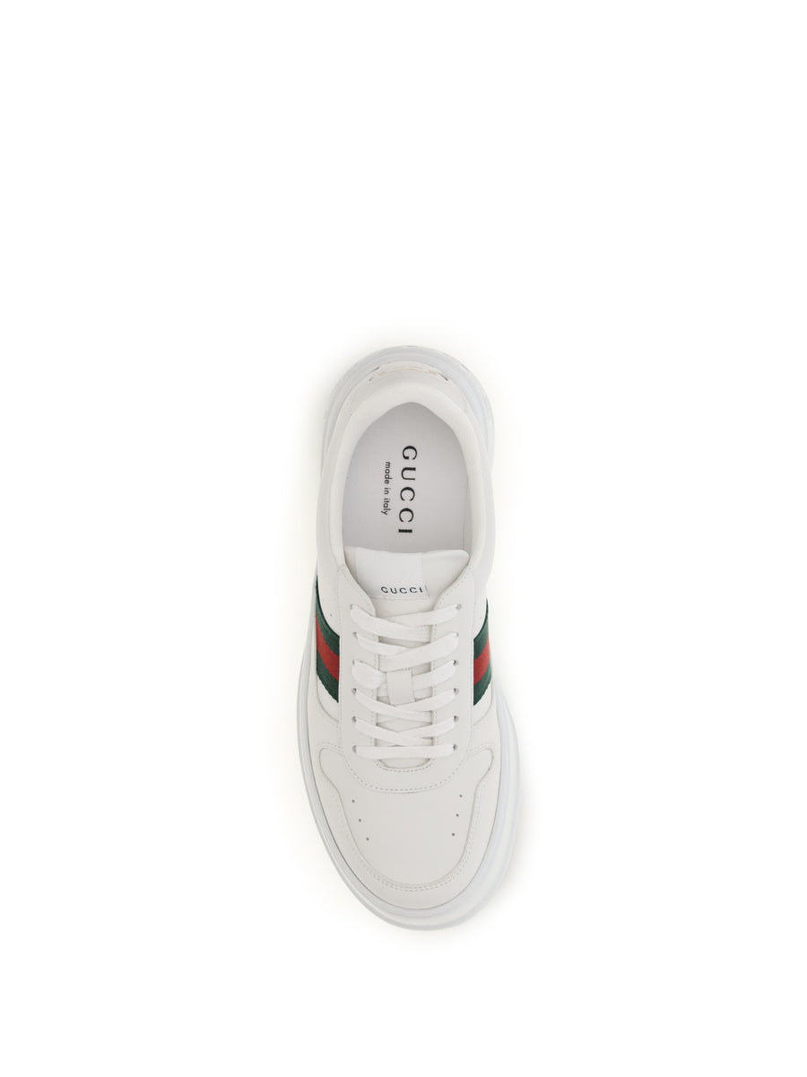 Sneakers Oversized Sole Calf Leather White/green/white Upper: Trainers
