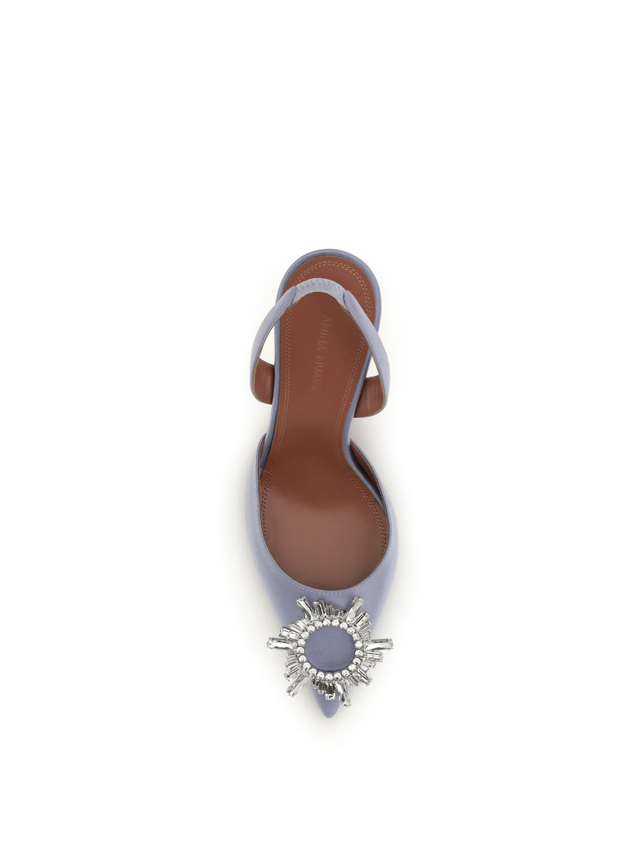 Slingback Pumps Begum Lilac-Grey Lilac/grey Silk Sandal