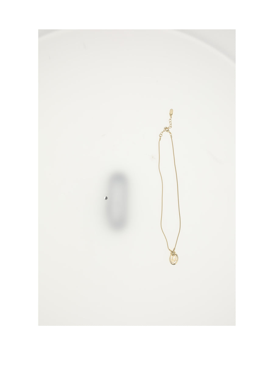 Necklace Oblique Gold Crystal Necklaces
