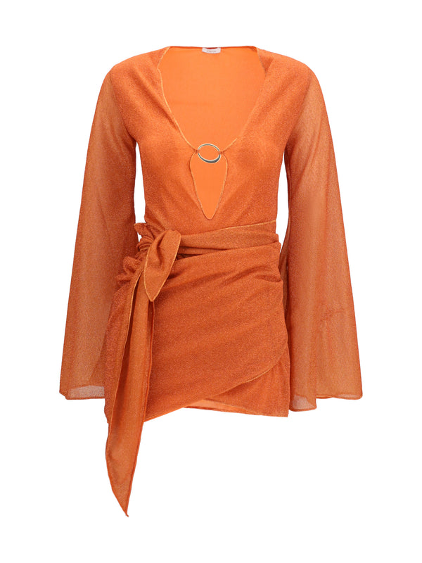 OséRee 64% Polyamide dress in orange