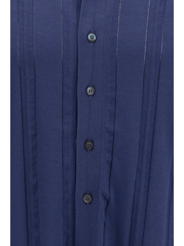 Polo Shirt Indigo Blue Cotton