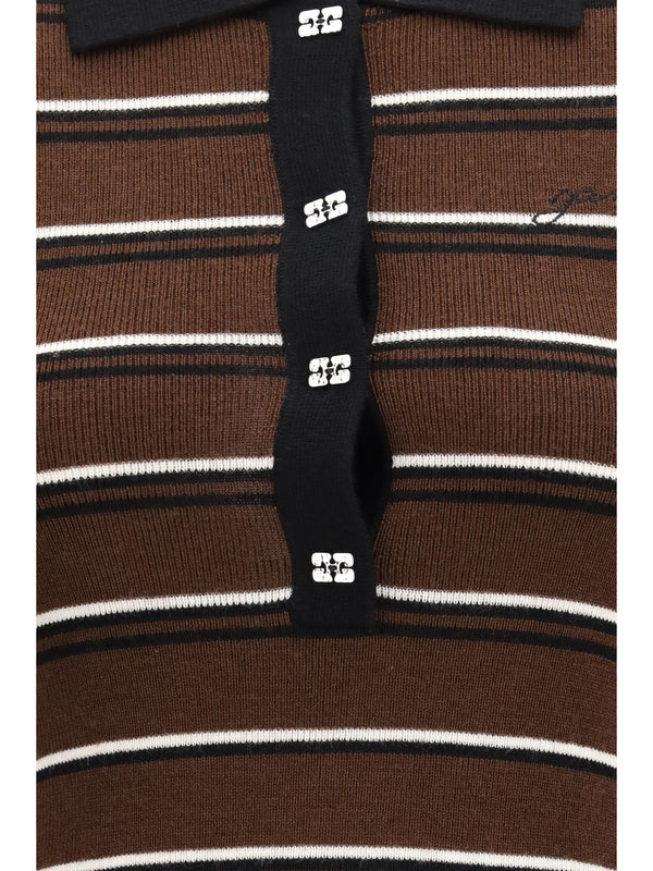 Polo Dress Striped Wool Multicolour (ovis Aries)