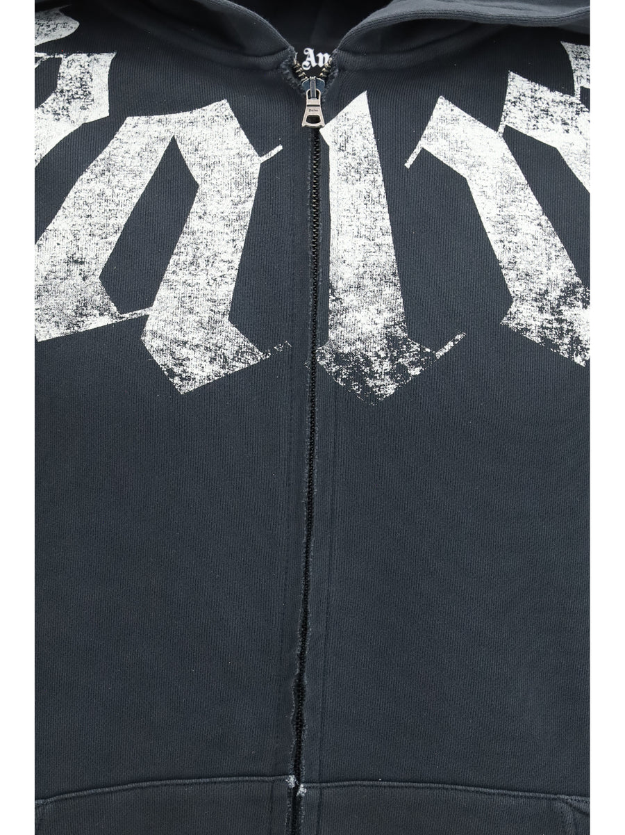 Hooded Zip Sweatshirt Black-Off-White Black/off-white Cotton Sweatshirts