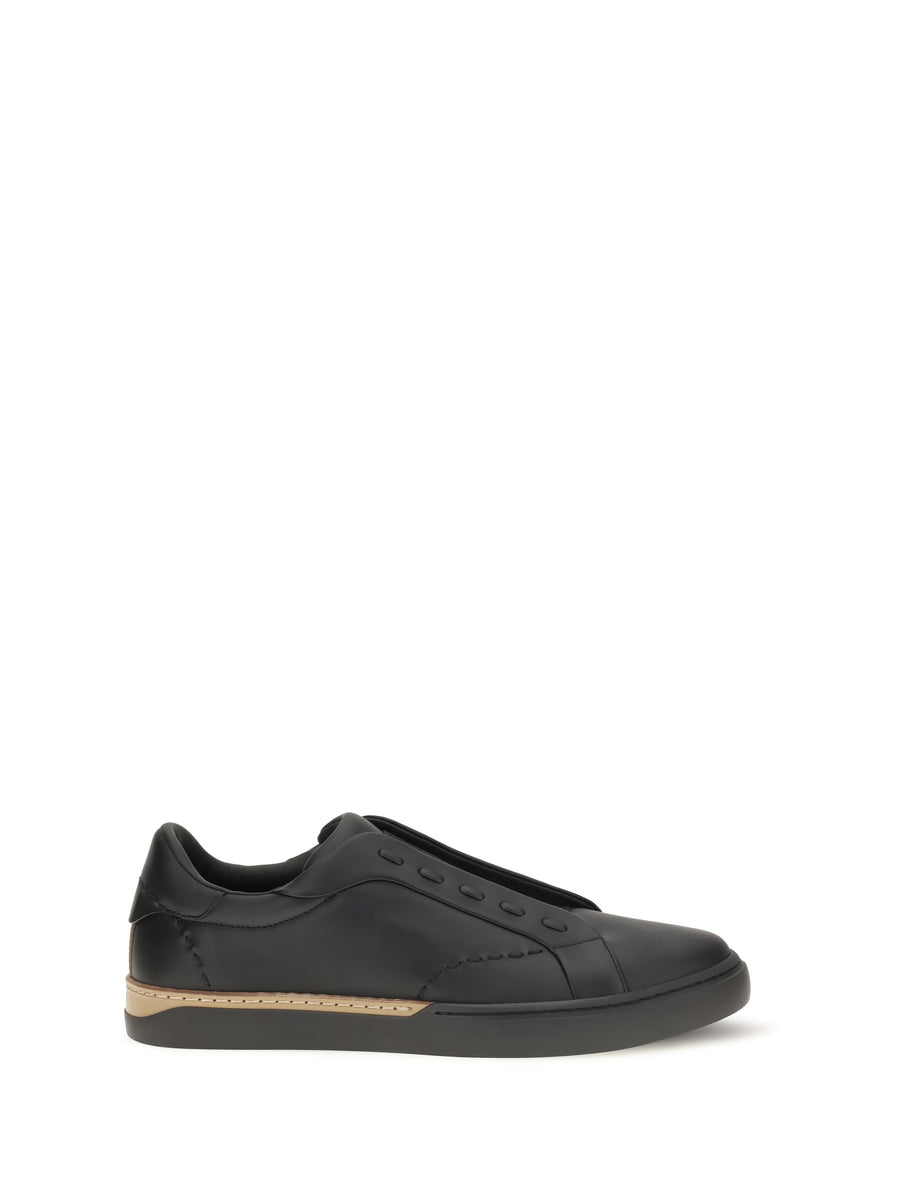 Sneakers City Calf Leather Black-Chocolate Taupe Black/black/chocolate Upper: Trainers
