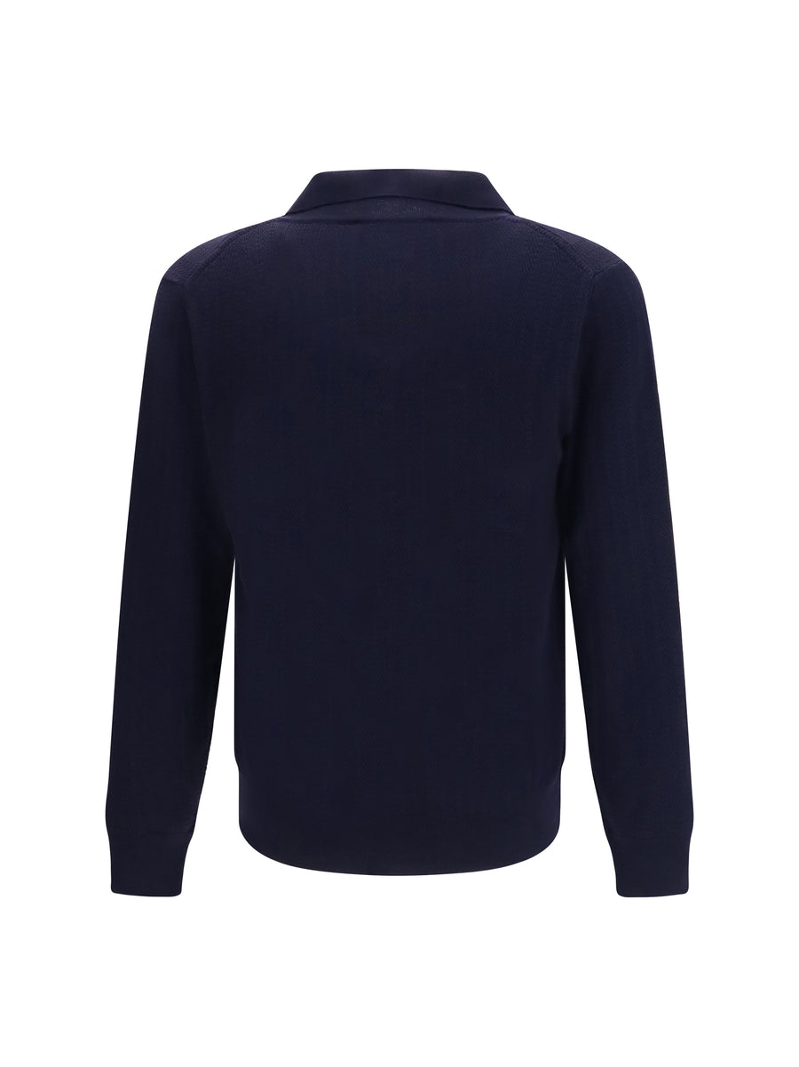 Cardigan Shawl Collar Virgin Wool Dark Blue