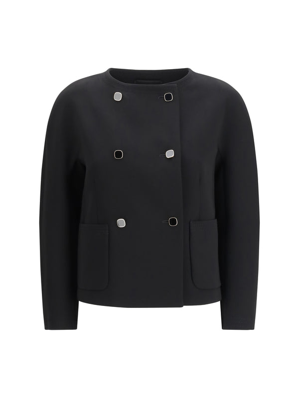 Max Mara Studio Outer: 71% triacetate blazer in black