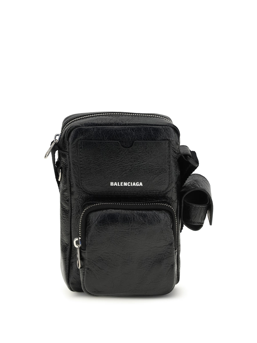 Balenciaga 95% Lamb crossbody bag in black
