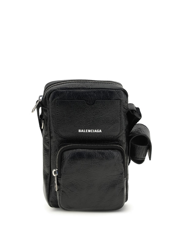 Balenciaga 95% Lamb crossbody bag in black