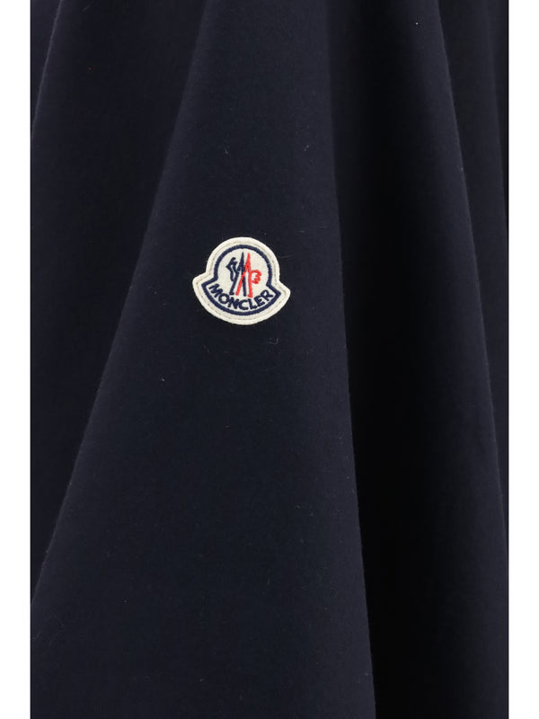 Cape Padded Wool-Blend Navy Fleece Wool (ovis Aries) Scarf