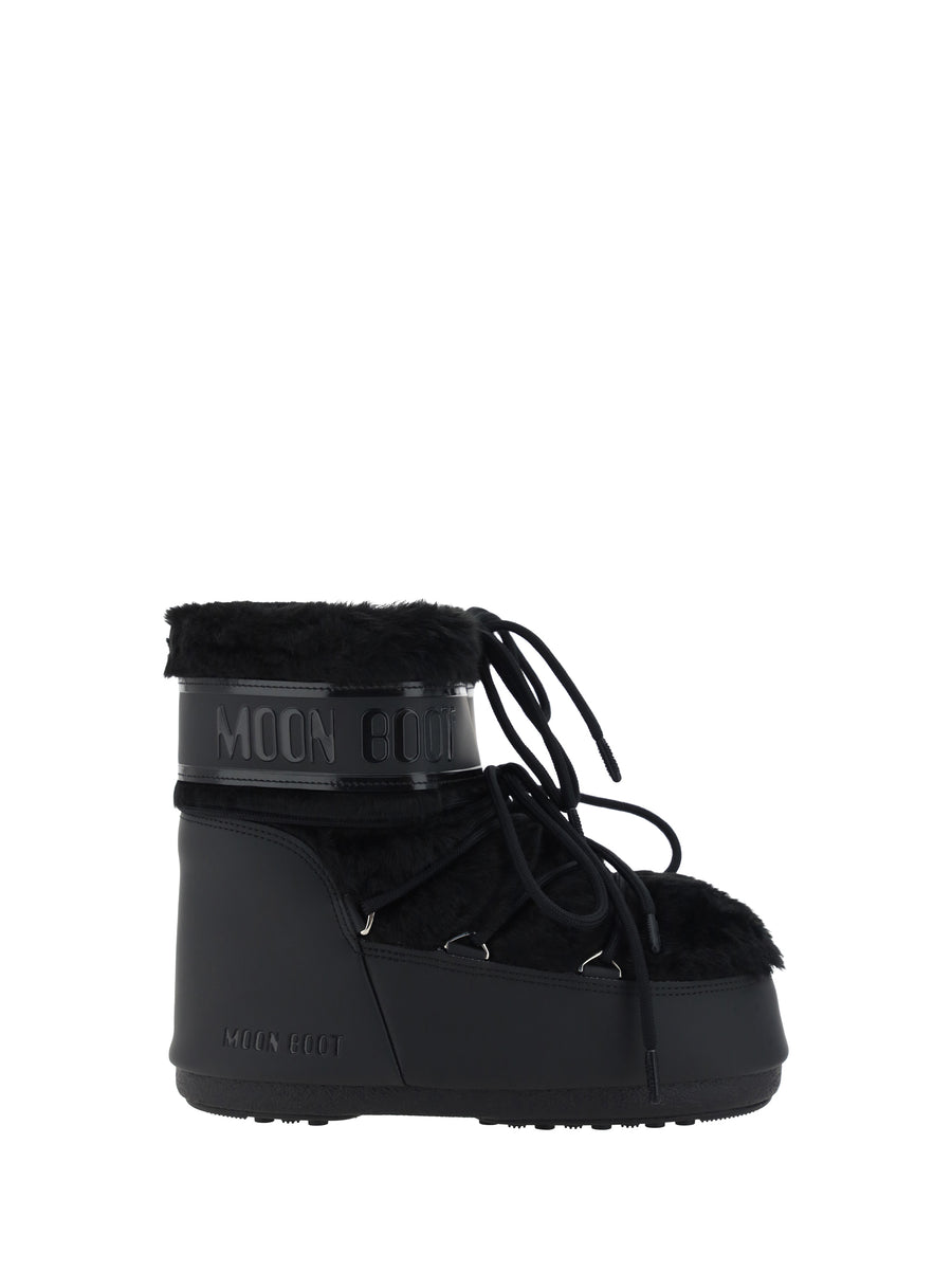 Icon Low Faux Fur Boots Black Polyamide