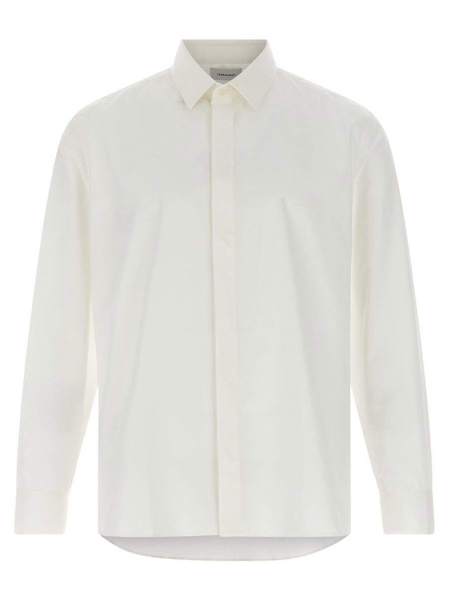 Saint Laurent Cotton Poplin Shirt — Cream