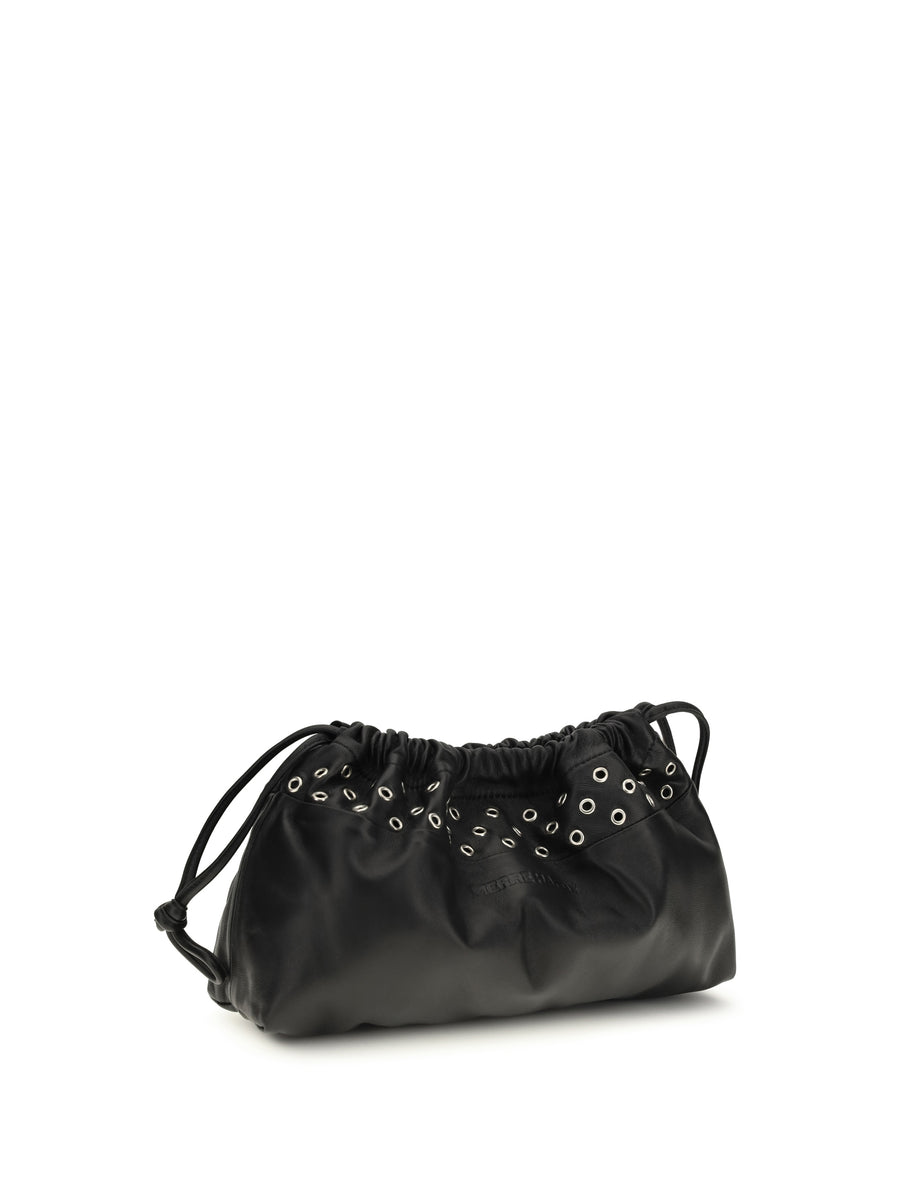 Double Clutch Lambskin Black Shoulder Bags