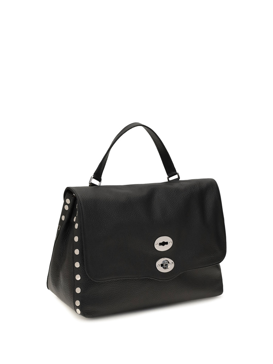 Handbag Postina Daily Black Calf Leather Shoulder Bags
