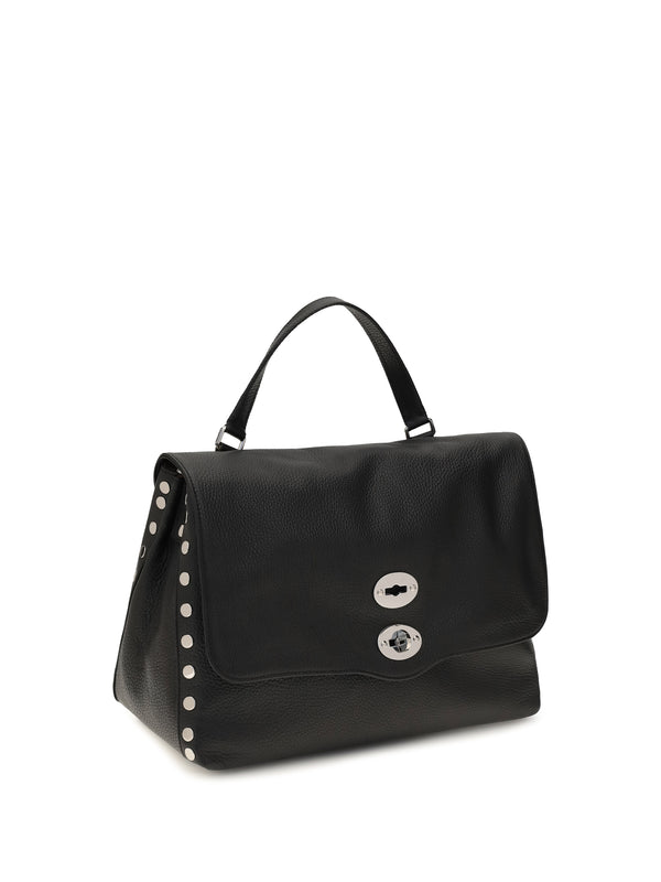 Handbag Postina Daily Black Calf Leather Shoulder Bags