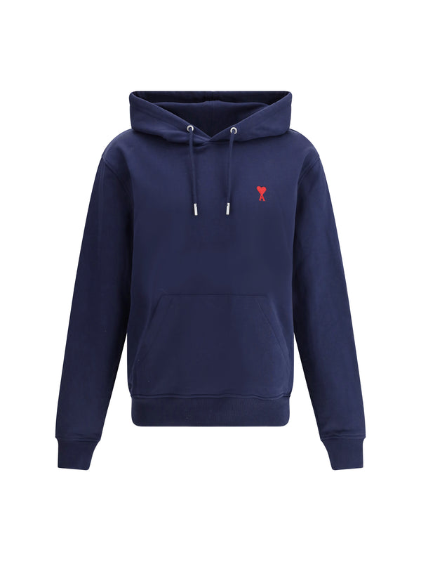 AMI Paris 100% Cotton hoodie in navy