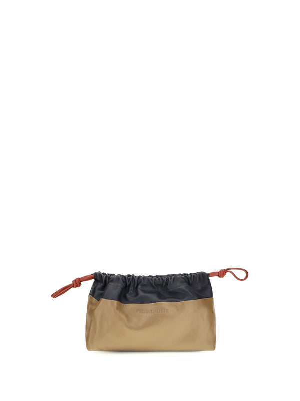 Pierre Hardy 50% Calf Leather (Bos Taurus); 50% Lamb Leather (Ovis Aries) clutch in navy