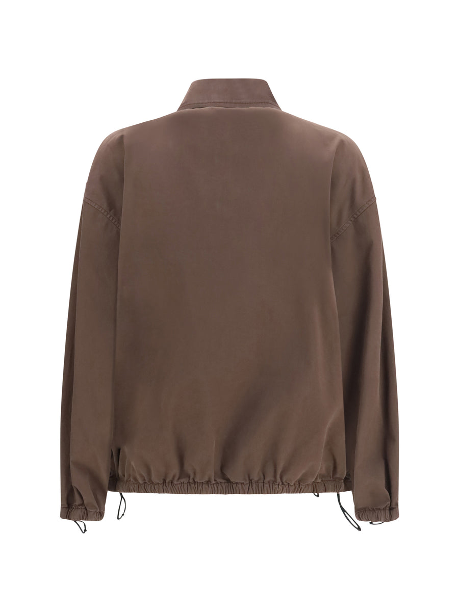 Gabardine Zip Jacket Ebony Cotton