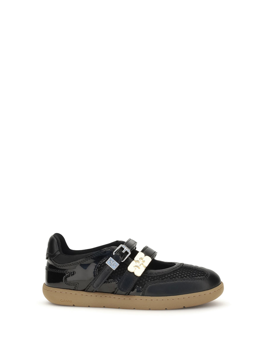Ganni Upper: 50% polyester ballerinas in black