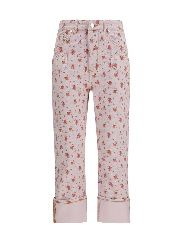 Ganni 99% Cotton capri pants in pink