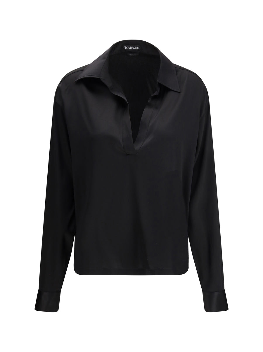 Tom Ford 94% Silk; 6% Elastane shirt in black