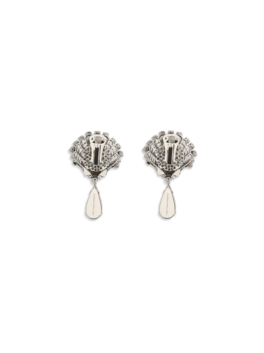Drop Earrings Crystal Silver Metal