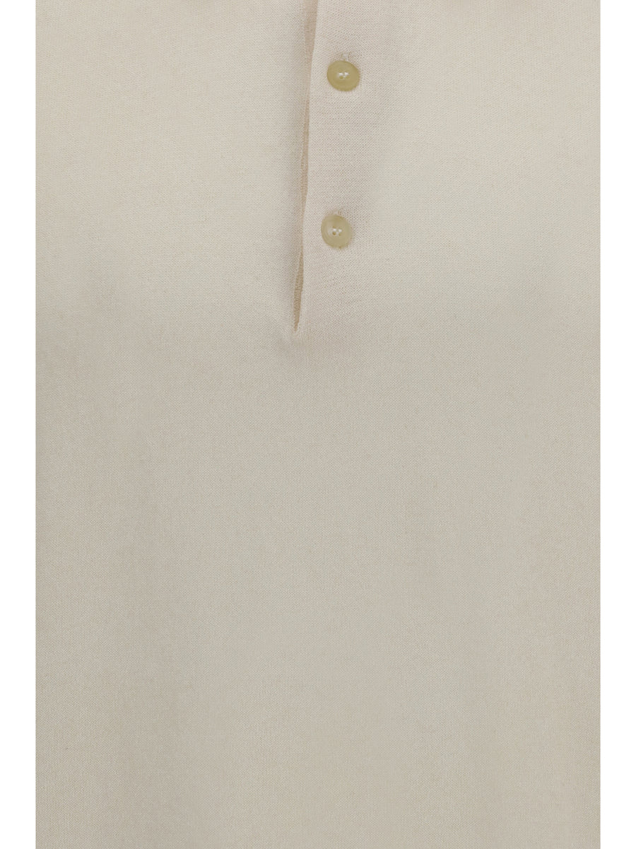 Polo Shirt Off White Cotton