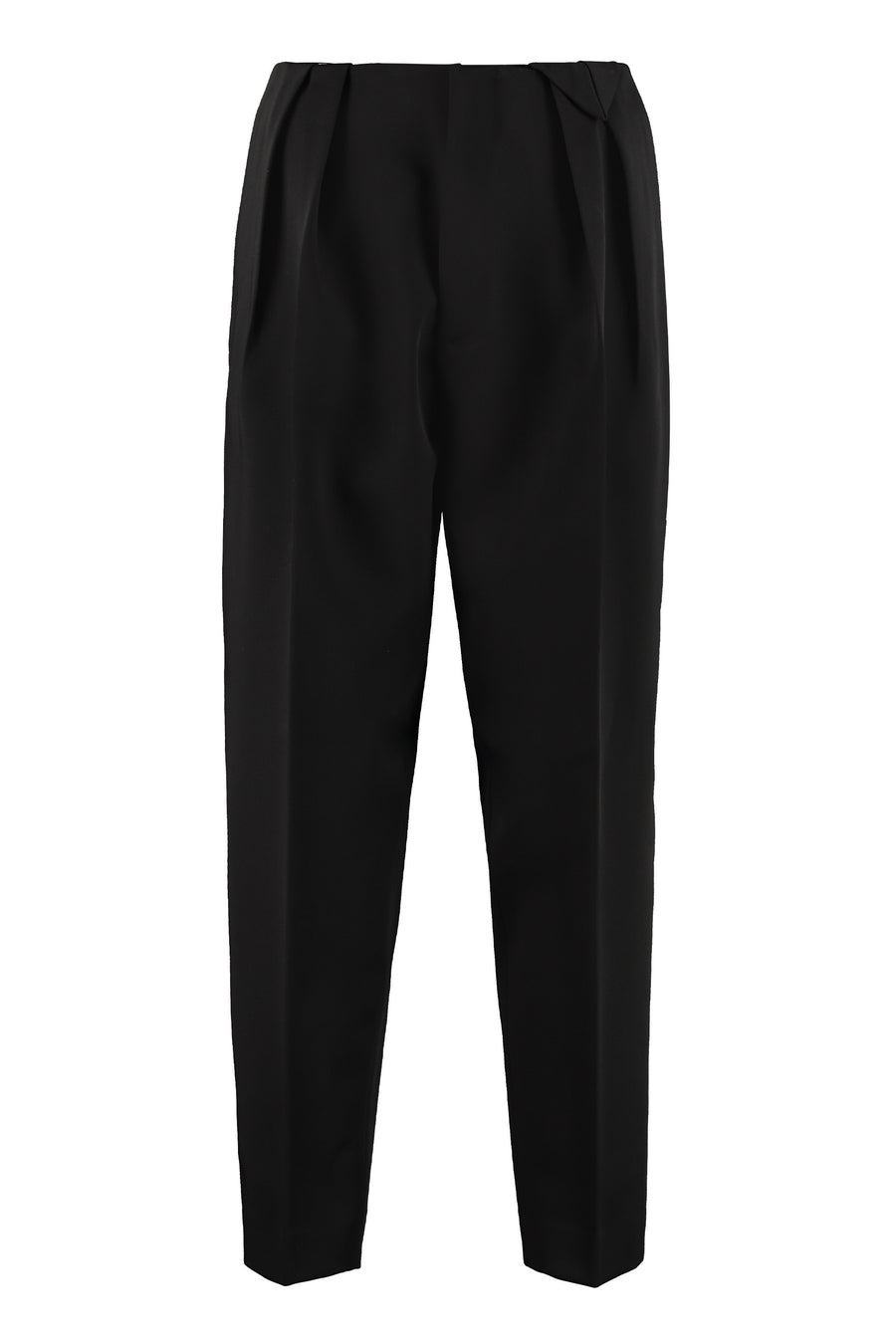 Cropped Wool Trousers Black
