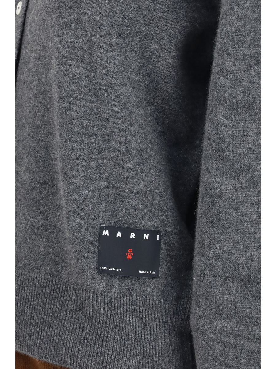 Cashmere Cardigan With Layered Effect Graphite