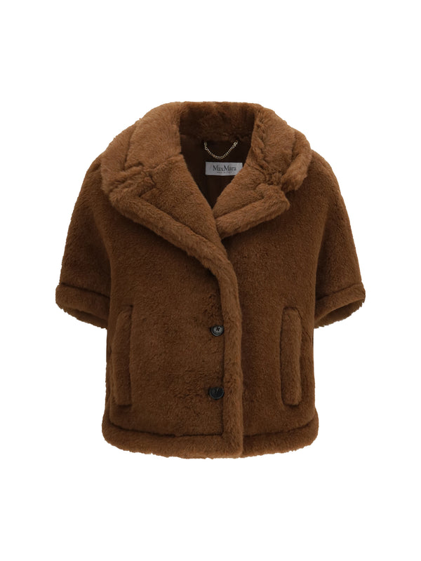 Max Mara 63% Alpaca Vicugna Pacos; 26% Kashmir/Capra Hircus; 11% Silk cape in brown