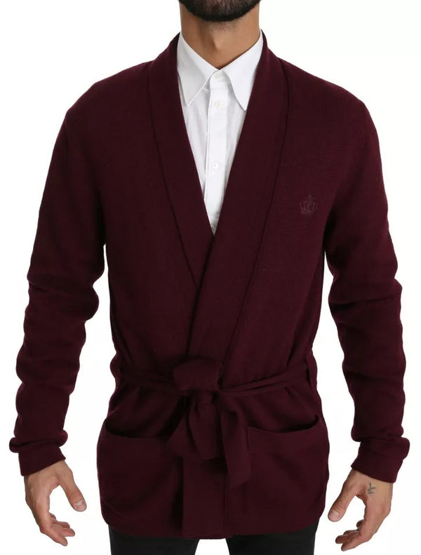 Dolce & Gabbana 100% cashmere cardigan in maroon