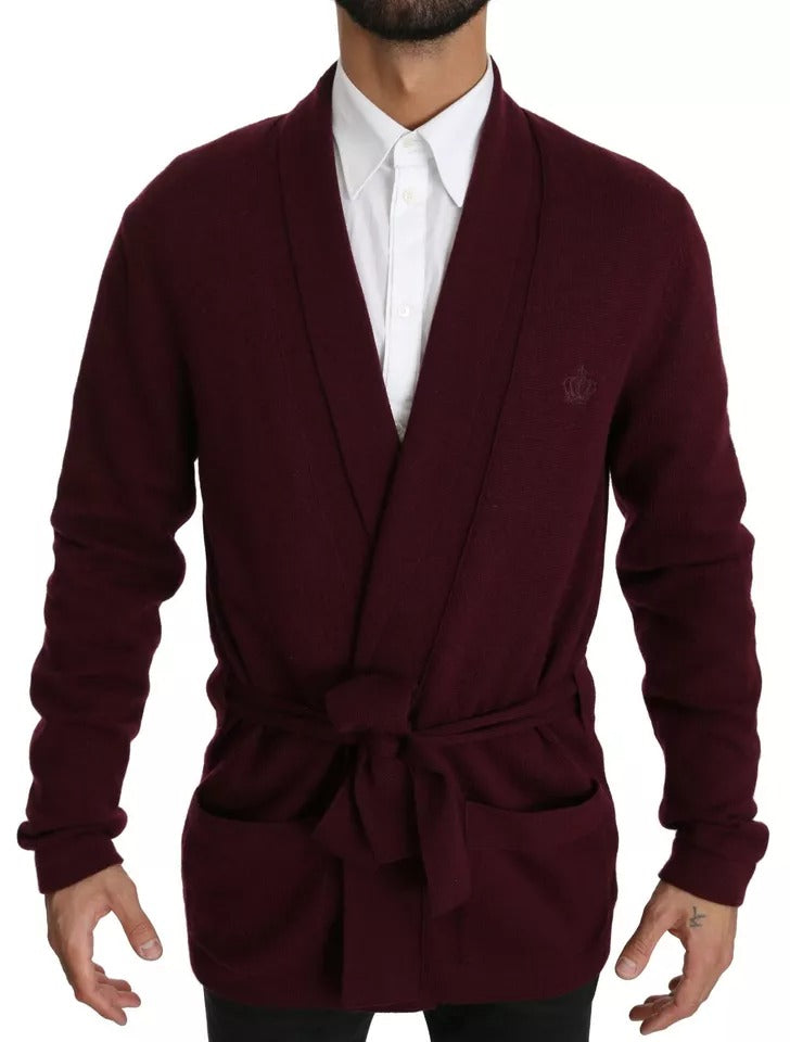 Dolce & Gabbana 100% cashmere cardigan in maroon