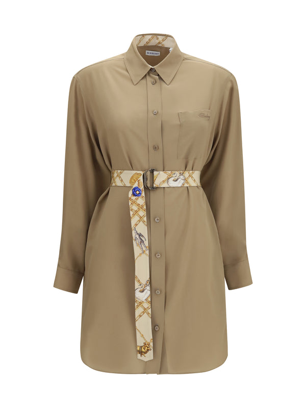 Silk Crêpe De Chine Shirt Dress Puddle