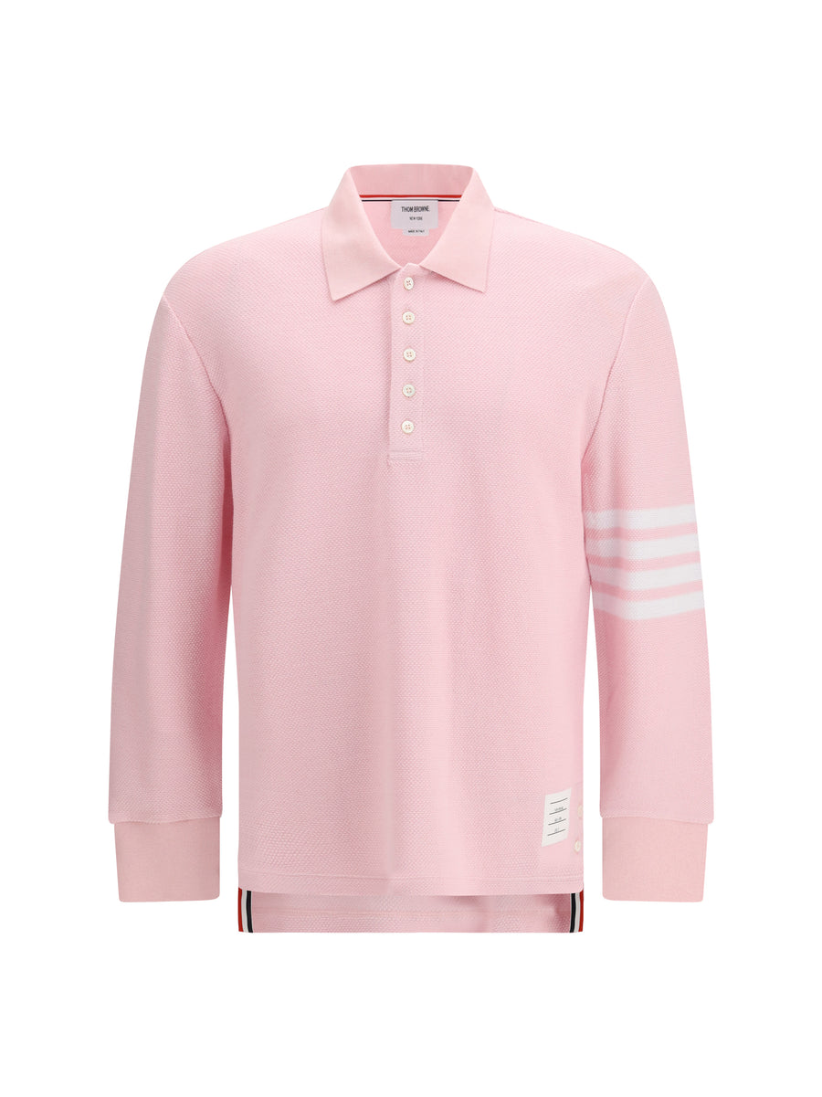 Piqué Long-Sleeve Polo Light Pink Cotton Shirts