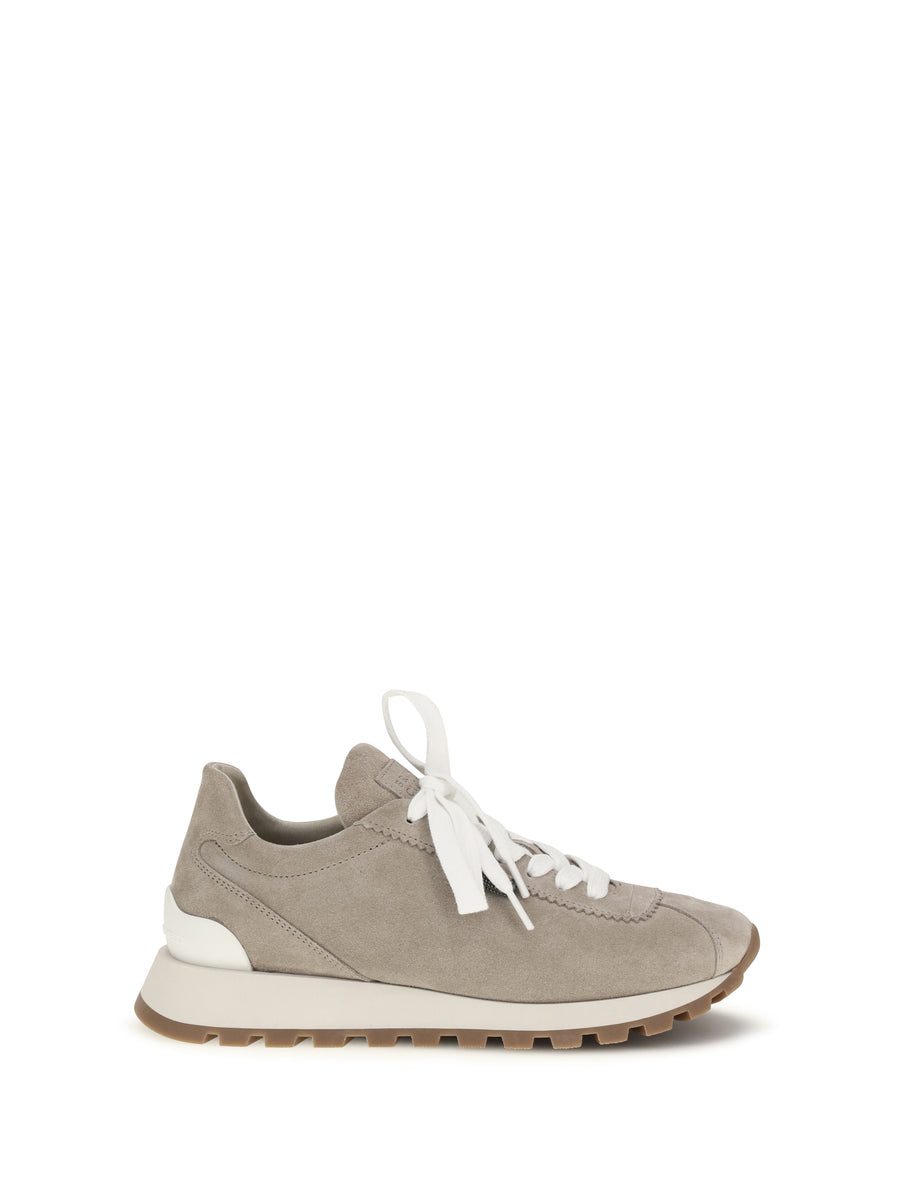 Brunello Cucinelli Upper: 100% calf leather; Sole: 100% rubber sneaker in gray