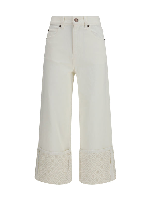 Tory Burch 100% cotton jeans in white