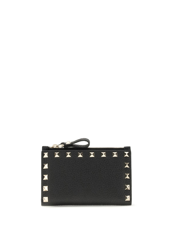 Valentino Garavani 100% Calf Leather Bos Taurus card wallet in black