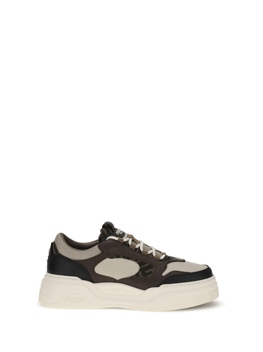 Fendi 80% calf leather sneakers in multicolor