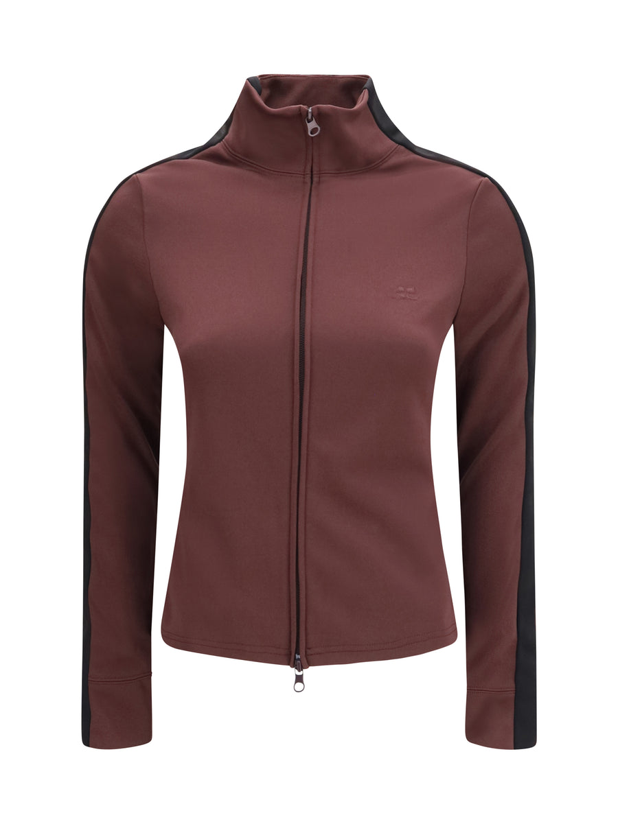 Bicolor Tracksuit Top Burnt Red/black Polyester